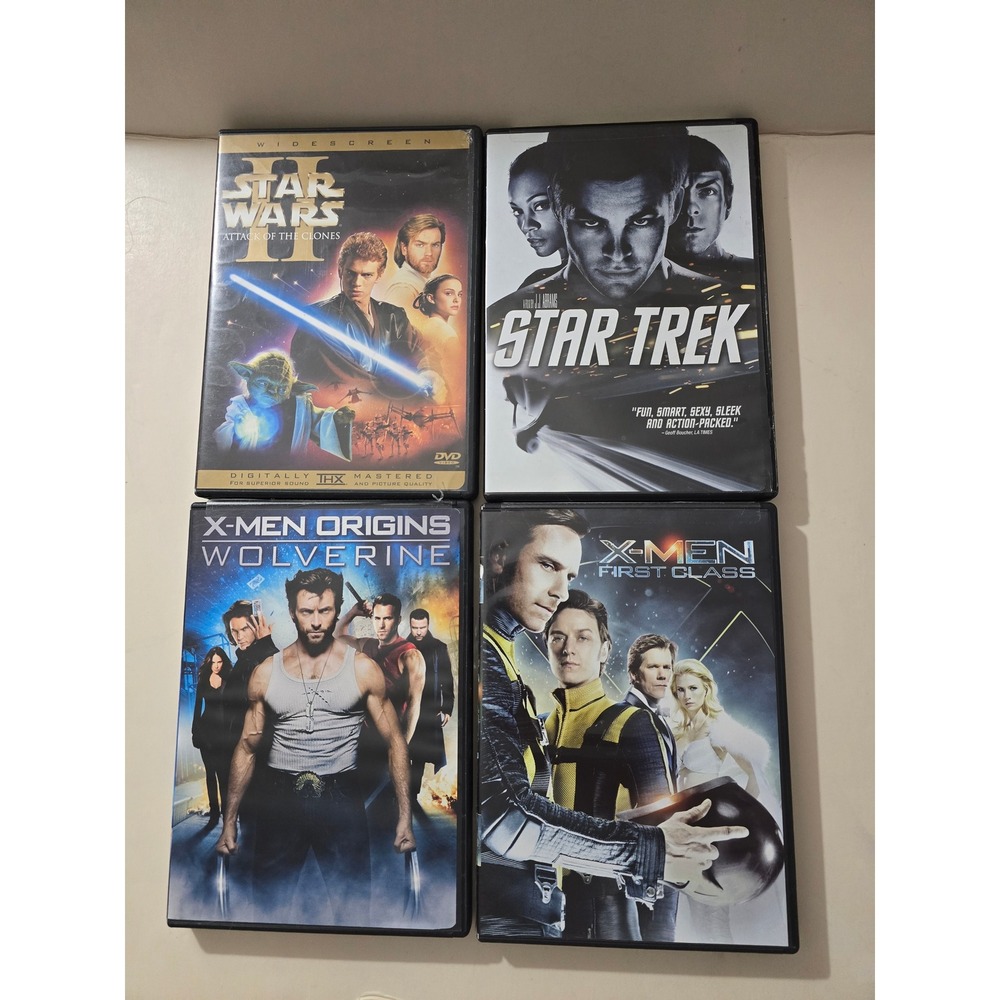 Sci-Fi DVD Bundle Star Wars Star Trek X-Men Origins Wolverine First Class 4 Pack